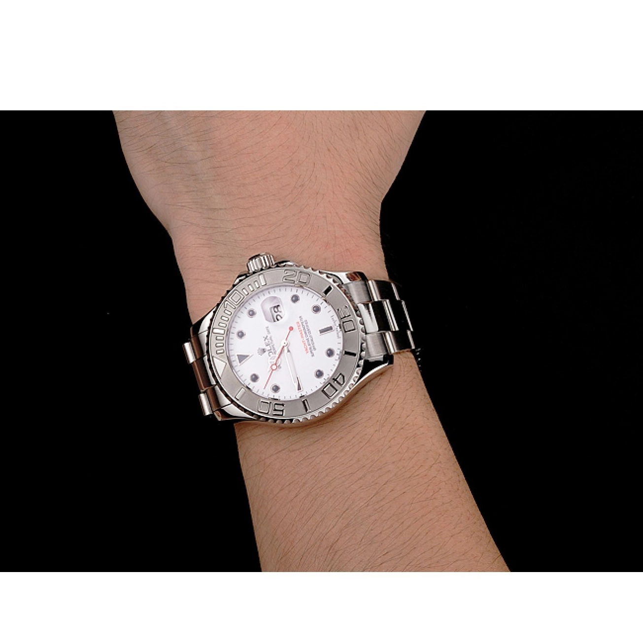 Good copy rolex watches White Case Yacht-Master Bracelet And Stainless Dial Steel Rolex 0522